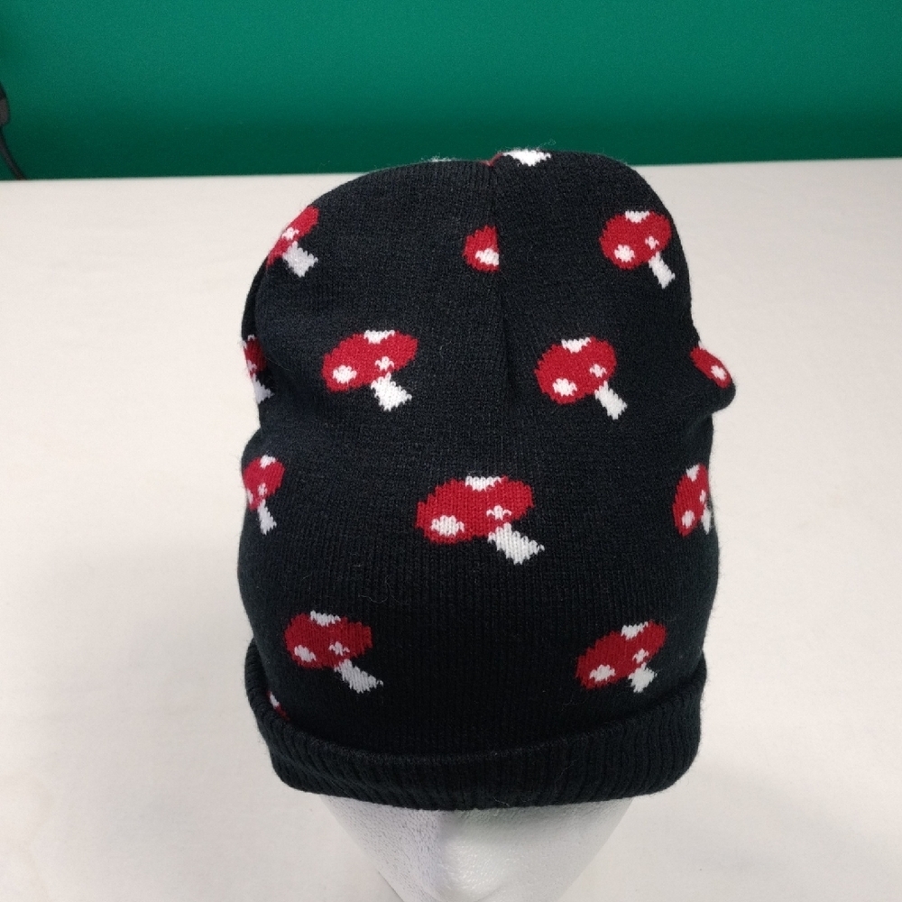 Charlotte Russe Youth Mushroom Beanie - Black and Red